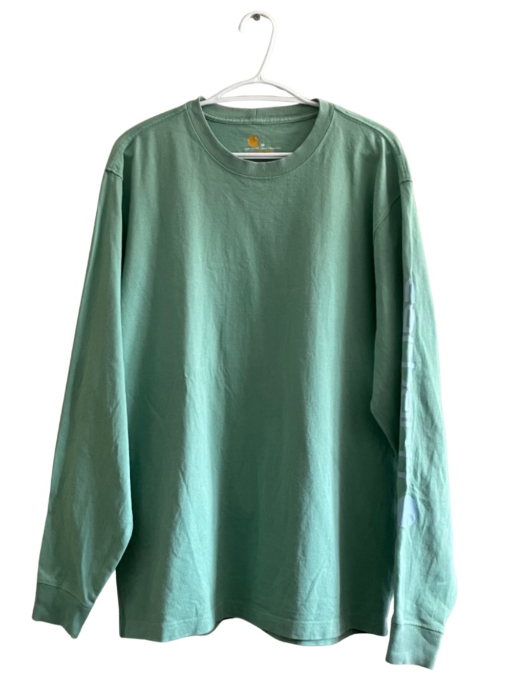 Carhartt Mint Green Long Sleeve Graphic Printed Tee – Size Medium EUC